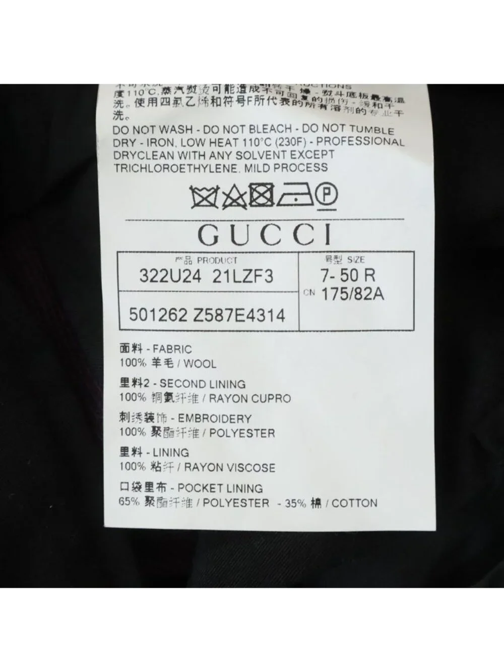 Gucci Wool Pants Pleated Trousers Navy